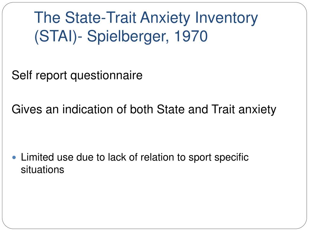 state trait anxiety inventory test